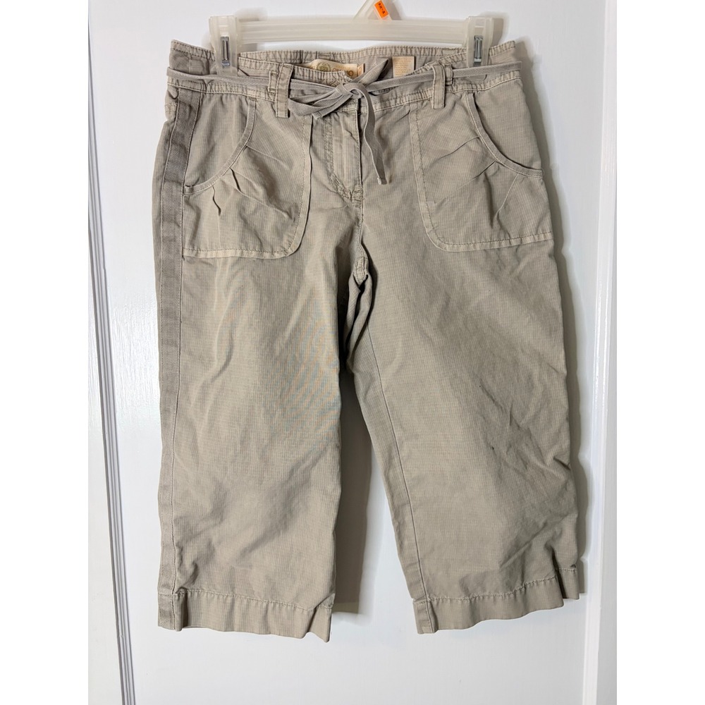 J.Crew Womens City Fit Chino Cropped Pants Khaki Tan Ripstop Cotton Size 2